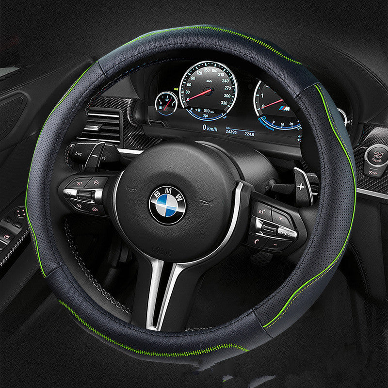 Premium PU Leather Steering Wheel Cover – Universal Fit (37–38cm) | Anti-Slip & Comfortable Grip