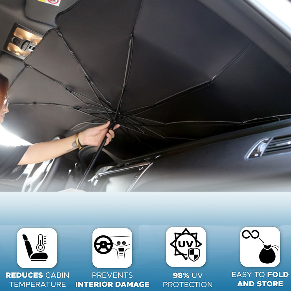 Foldable Car Windshield Sun Shade Umbrella – UV & Heat Protection