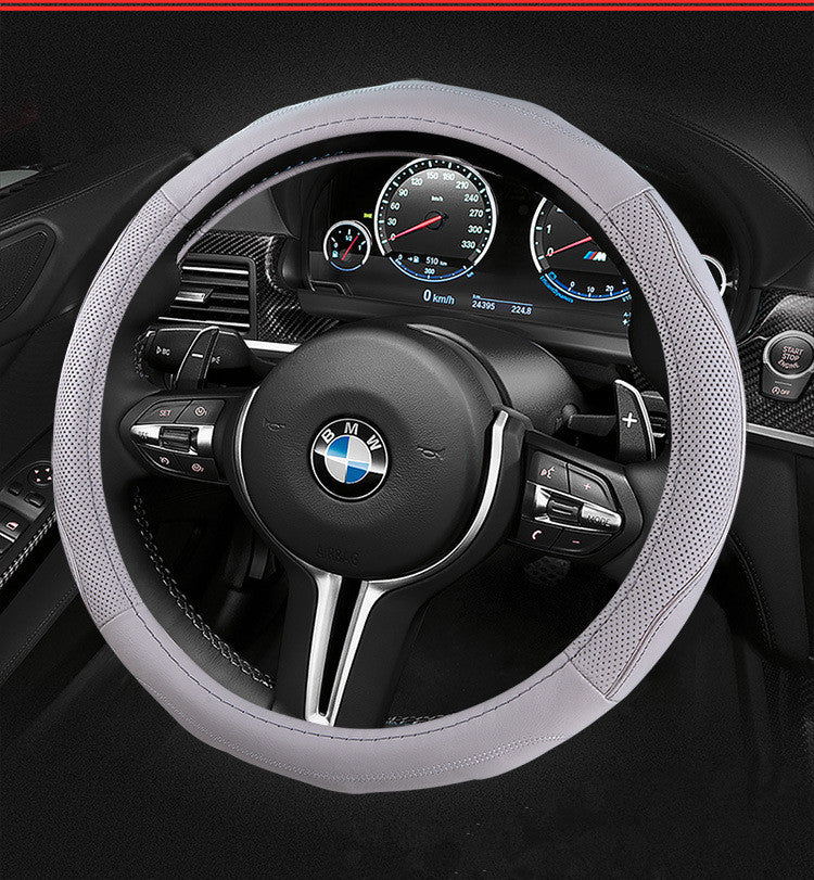 Premium PU Leather Steering Wheel Cover – Universal Fit (37–38cm) | Anti-Slip & Comfortable Grip